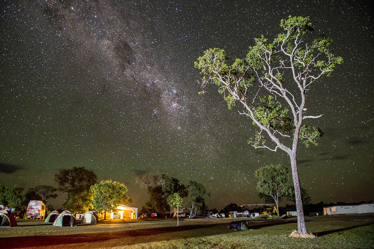 Camp Grounds At Night Airlie Beach - Campervans For Rent Australia - Campervan Rental Shop